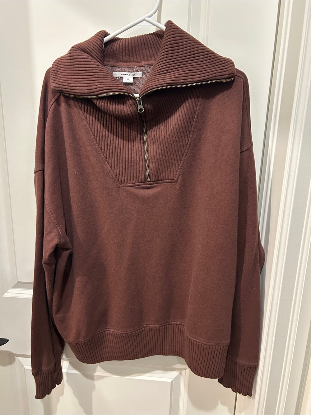 O'Neill Men's Zip-Up Pullover Sweater - Chestnut Brown